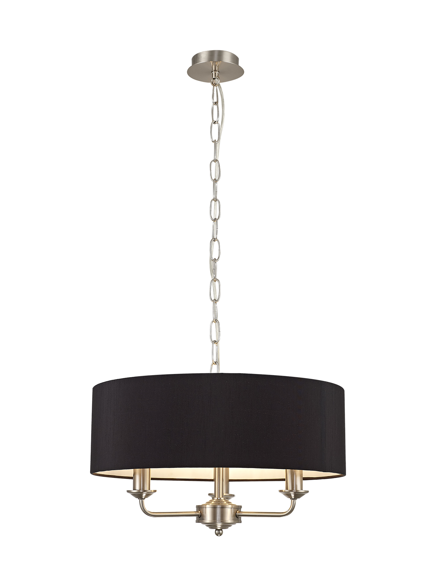 Banyan 45cm 3 Light Pendant Satin Nickel, Black DK0059  Deco Banyan